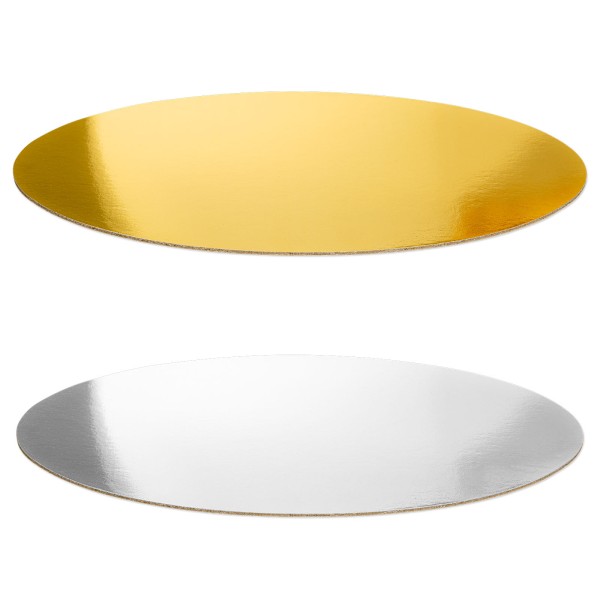 Dekoplatte Gold/Silber Metallic -M- oval