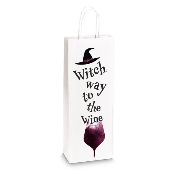 Einkaufstasche aus Kraftpapier „Witch way..“ -Bottle-