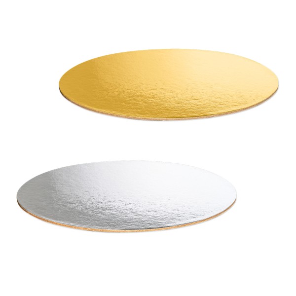 Dekoplatte Gold/Silber Metallic -S- oval