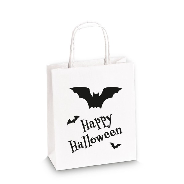 Einkaufstasche aus Kraftpapier „Happy Halloween“ -S-