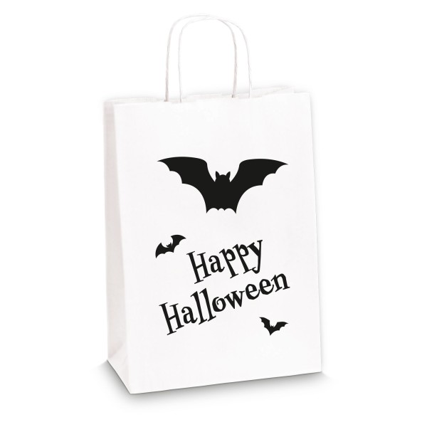 Einkaufstasche aus Kraftpapier „Happy Halloween“ -M-