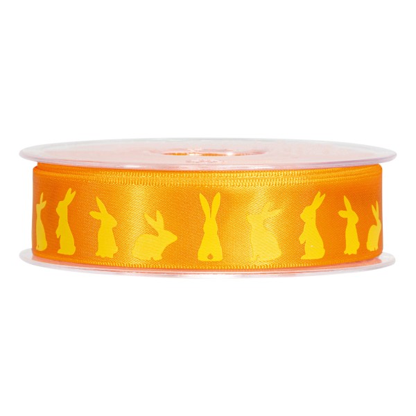 Geschenkband „Hase“ Orange/Gelb, 22mm x 25m