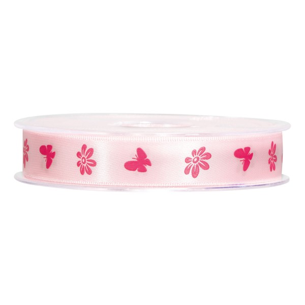 Geschenkband „Springtime“ Rosa/Pink, 15mm x 25m