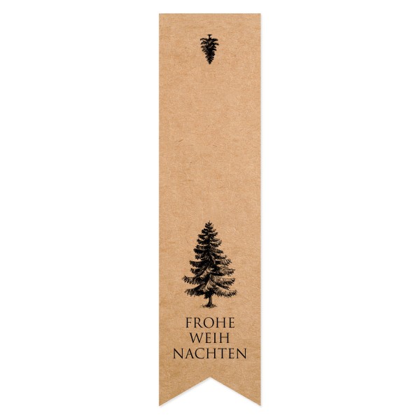 Klebeetikett Fahne „Natur mit Tanne“, 200 Stück pro Box