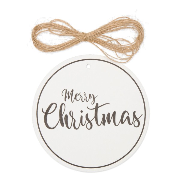 Papieranhänger „Merry Christmas“ Weiß