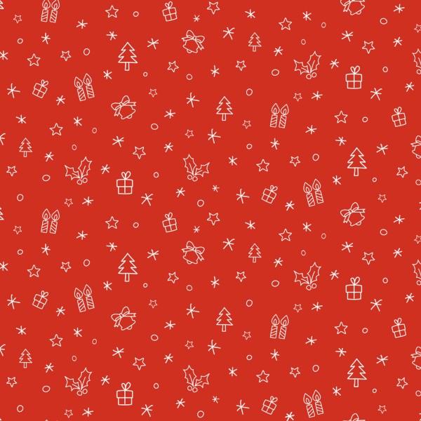 Geschenkpapier „Weihnachten Rot/Weiß“, 200m x 50cm, Kraftpapier