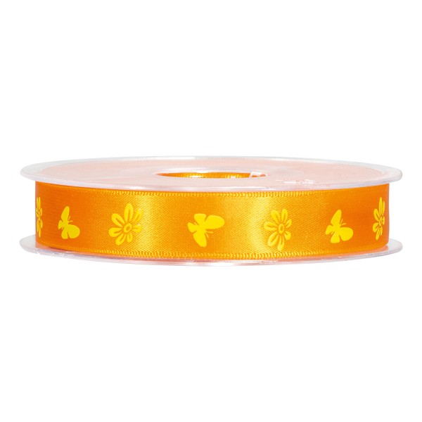 Geschenkband „Springtime“ Orange/Gelb, 15mm x 25m